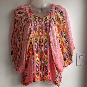 Anthropologie Tanvi Kedia Doman Sleeve Top Bohemian Embroidered Sequins XS